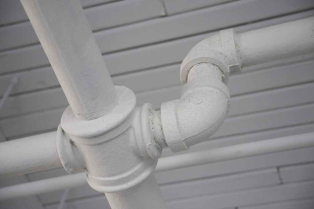 white plumbing pipes